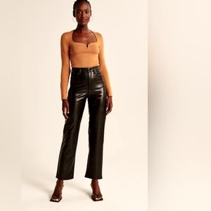 NWT Abercrombie and Fitch Vegan Leather Ankle Straight Pant